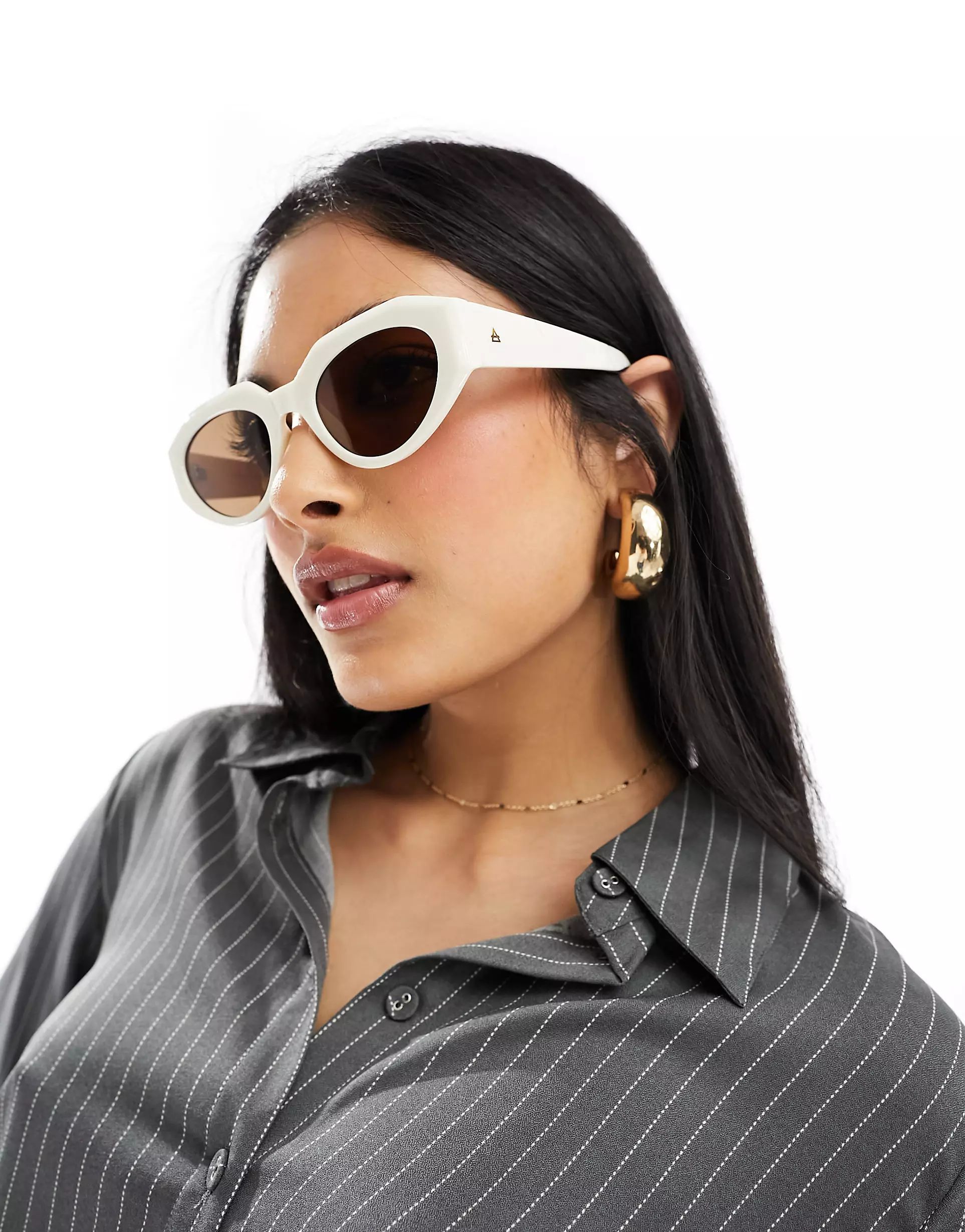 AIRE aphelion octagonal sunglasses in white | ASOS | ASOS (Global)