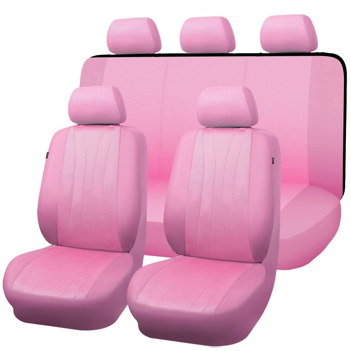 Flying Banner car seat Covers Set airmesh Breathable Fashion Easy Bench Split Protectors Sport Fashion (Pink & Pink, Full Set - Low Back) | Amazon (US)