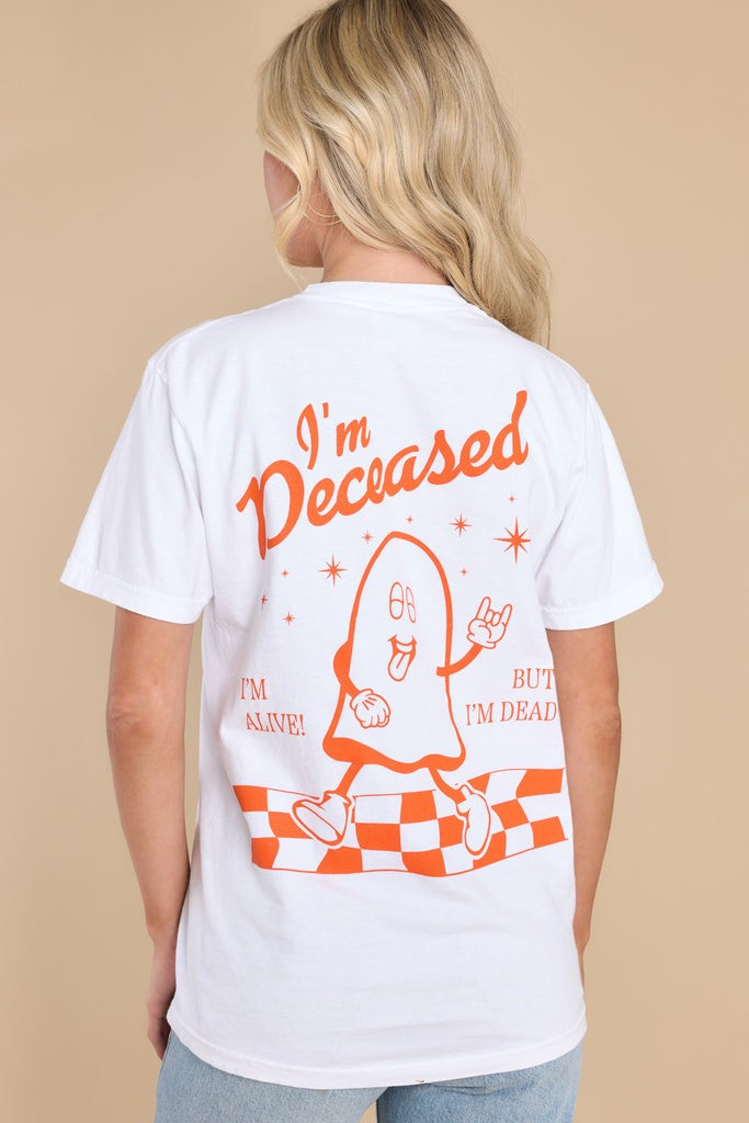 I'm Deceased White Tee | Red Dress 