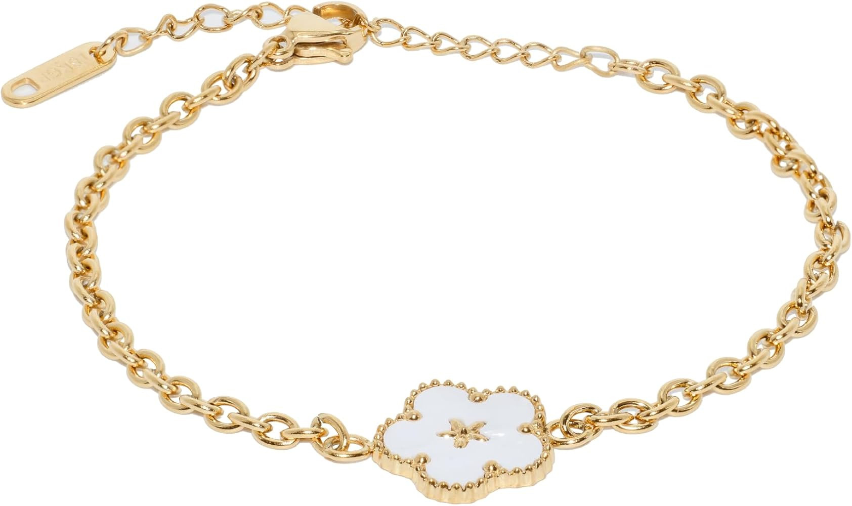 Gold Bracelets for Women 18K Gold Plated Clover Bracelet Fashion Jewelry for Women Trendy Link Br... | Amazon (US)