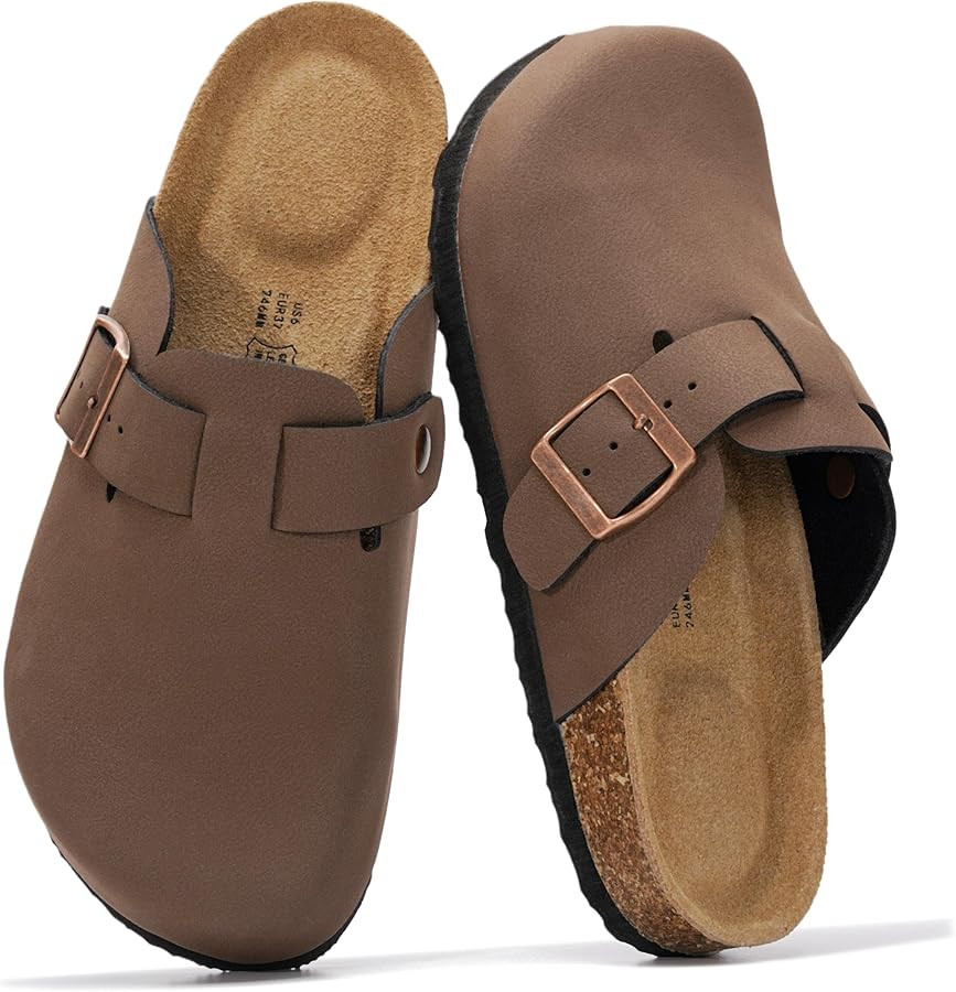 Project Cloud 100% Genuine Leather Footbed Clogs for Women - Memory Foam Arch Support Slippers fo... | Amazon (US)