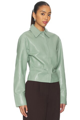 Nanushka Hildie Blouse in Sage from Revolve.com | Revolve Clothing (Global)