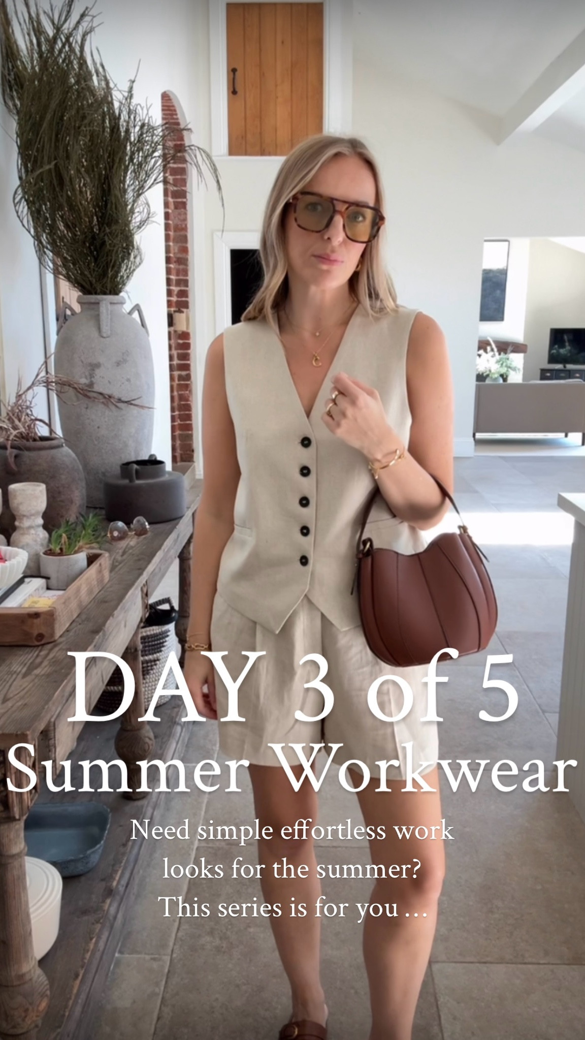Day 3 of 5
Summer Workwear 🌞
Wow — it’s hot out there, so today’s outfit is all about keeping cool while still looking pulled together for work.

It’s a bumper reel because I started with this chic waistcoat co-ord (love!)… then got carried away styling a few alternatives to the shorts. I know shorts can be a no-go in some workplaces, so I’ve shown a few swap-out options to suit different dress codes.

Hopefully this gives you some inspo and reminds you of pieces you already own that could work just as well.  

Sizes 
Waistcoat mediumm
Shorts  large 
Skirt  large regular length
Ivory trousers large regular 
Black trousers - medium regular (slightly too small on me and a tad short, they do a longer and shorter leg) 
Navy jacket - large 
Ivory jacket - medium 
Any questions just shout. 

#SummerWorkwear #WorkwearStyle #HighStreetStyle #InvestInStyle #OfficeOutfits #WorkwearInspo #ChicAndCool #WardrobeVersatility

#LTKtravel #LTKworkwear #LTKsummer