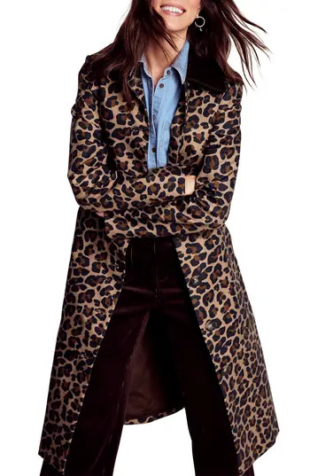 Boden Lancaster Leopard Print Mac Coat at Nordstrom Rack, Size 4 | Nordstrom Rack