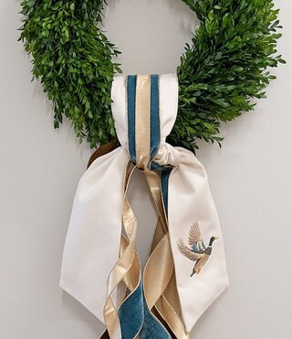 Mallard Embroidered Wreath Sash | Dillard's