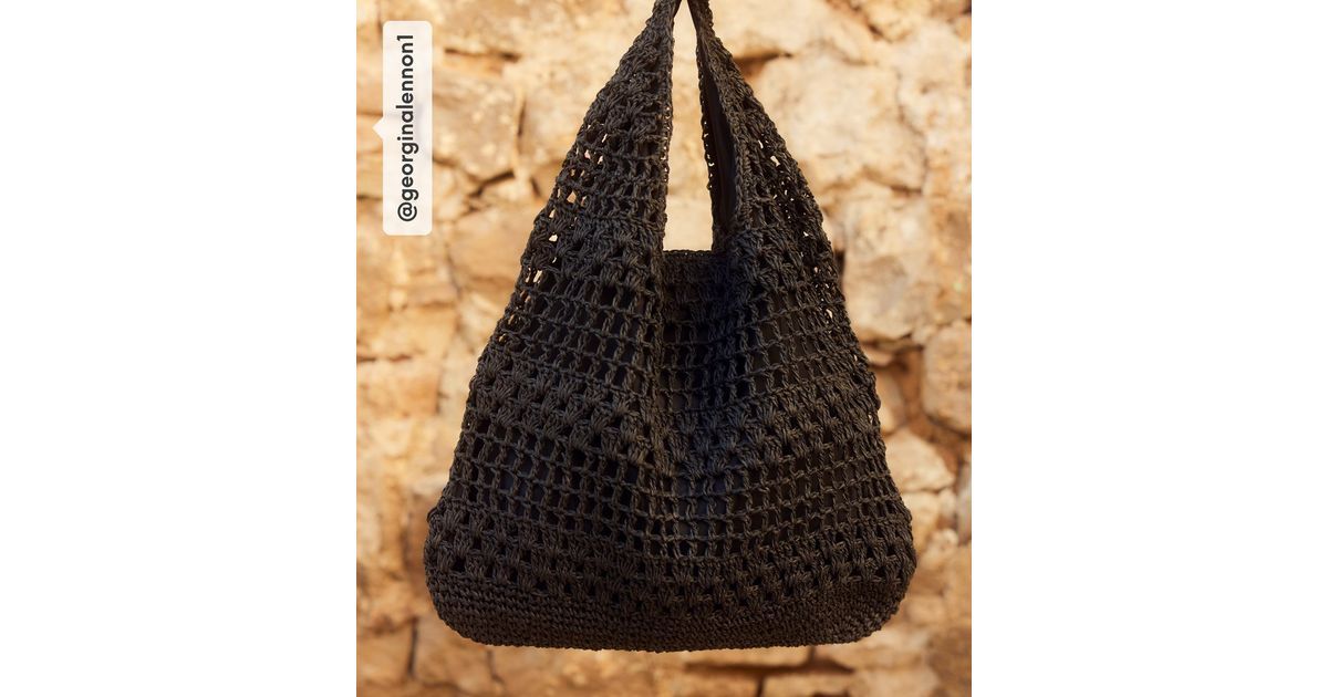 Black Woven Slouchy Hobo Shoulder Bag | New Look | New Look (UK)