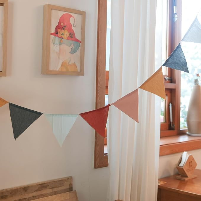 3.9ft Half Circle Banner - Pastel Cotton Pennants for Kids Tent, Nursery & Birthday Party Decor P... | Amazon (US)