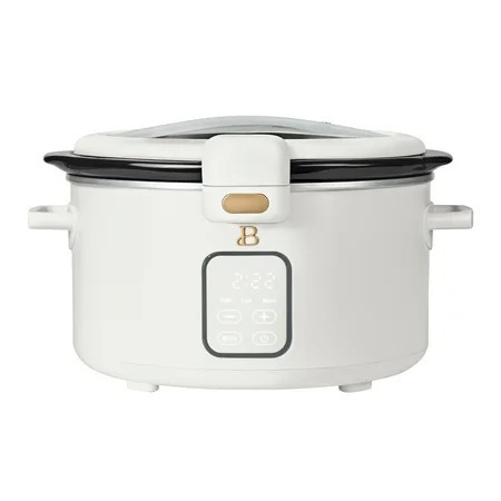 Beautiful 4 Qt Digital Slow Cooker with Hinged Locking Lid, White Icing by Drew Barrymore | Walmart (US)