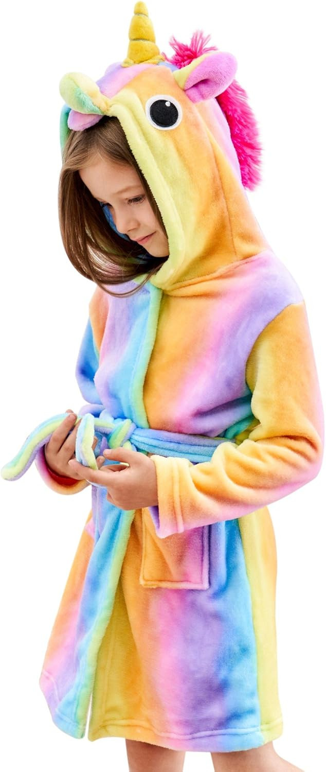 Doctor Unicorn Soft Unicorn Hooded Bathrobe Sleepwear - Unicorn Gifts for Girls | Amazon (US)