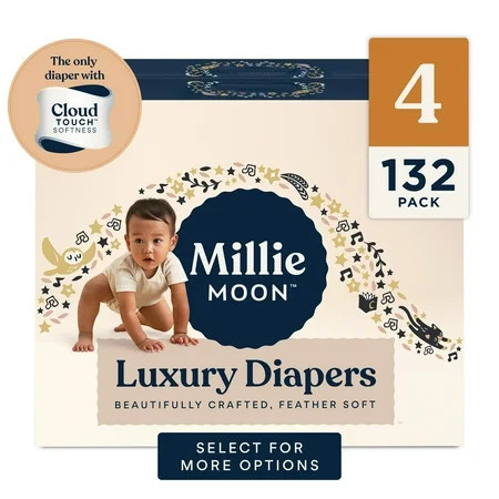 (2 pack) Millie Moon Luxury Diapers, Size 4, 66 Count (Select for More Options) | Walmart (US)
