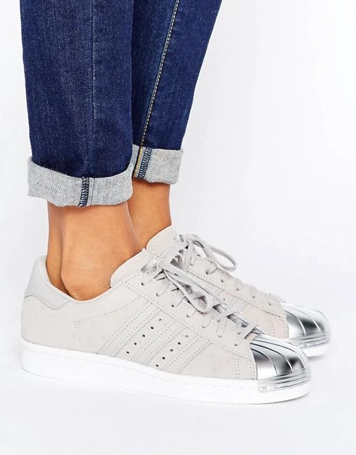 adidas Originals Gray Metallic Superstar Sneakers With Silver Toe Cap | ASOS US