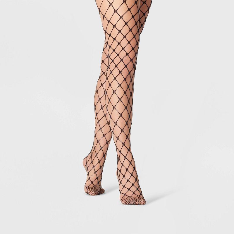 Women's Open Fishnet Tights - A New Day Black | Target