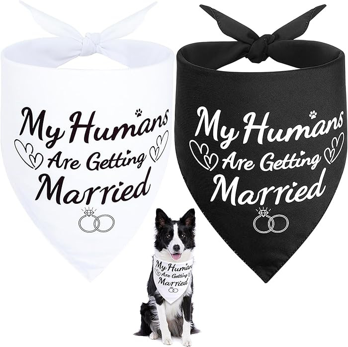 SZEE Engagement Gifts for Couples, 2 Pack My Humans are Getting Married Dog Bandanas, Wedding or ... | Amazon (US)