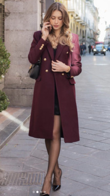 NWT ZARA LIMITED EDITION RUNWAY STYLE WOOL MAROON MILITARY FITTED LONG COAT $299  | eBay | eBay US