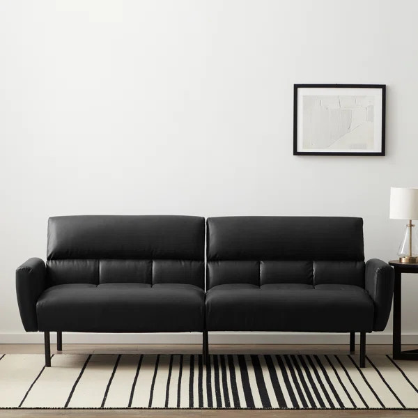 Ollie 82'' Vegan Leather Square Arm | Wayfair North America