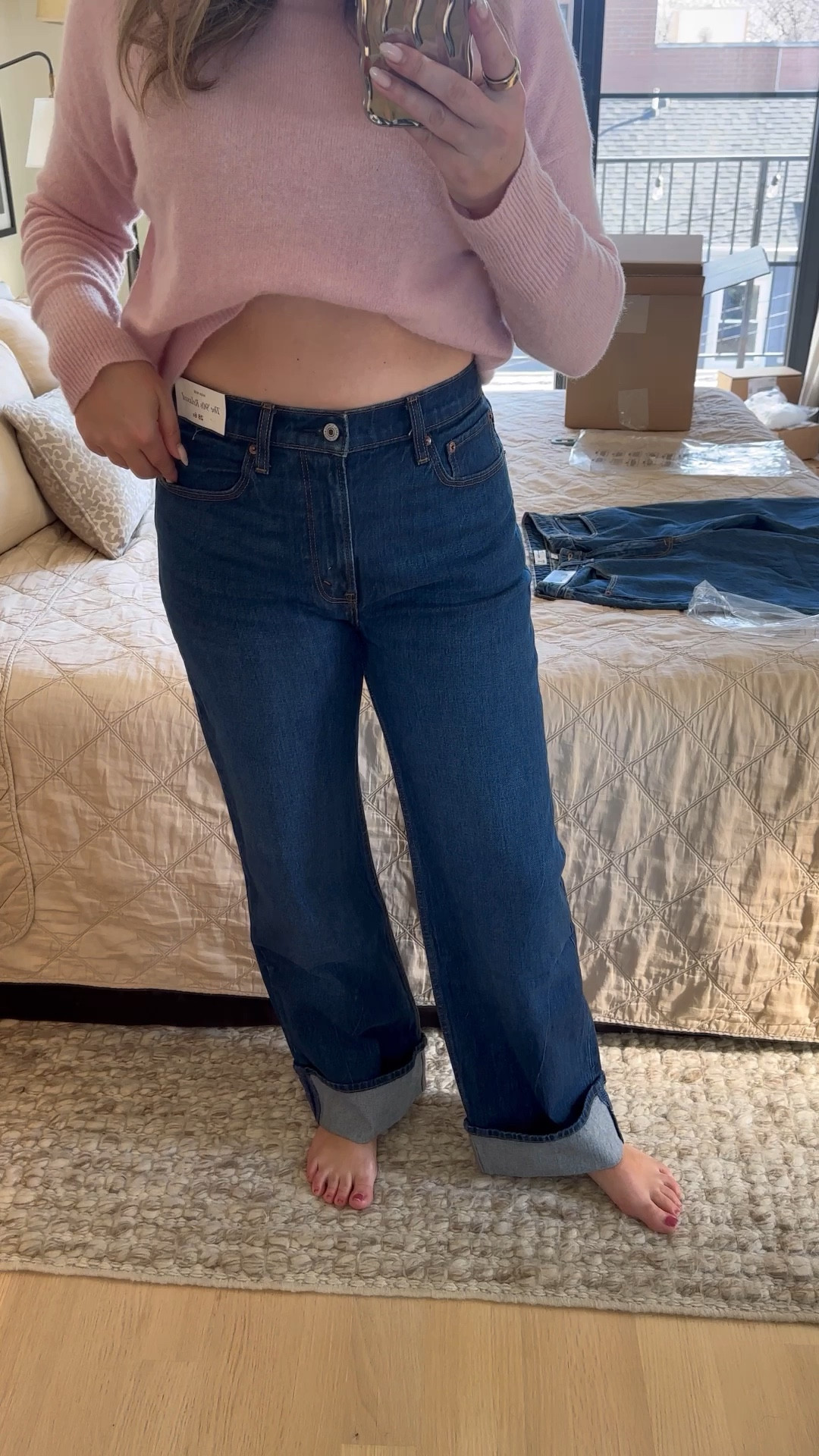 Final hours to save 20% at Abercrombie in the LTK Spring Sale! 

These are the High Rise (10.5”) jeans in my true size: 28R. (Classic, not Curve Love.)
With the cuffed style, I ended up exchanging for a Long!

They also come in Curve Love sizing, which has a smaller waist and an extra 2” in the legs/hips.

#LTKVideo #LTKSpringSale #LTKstyletip