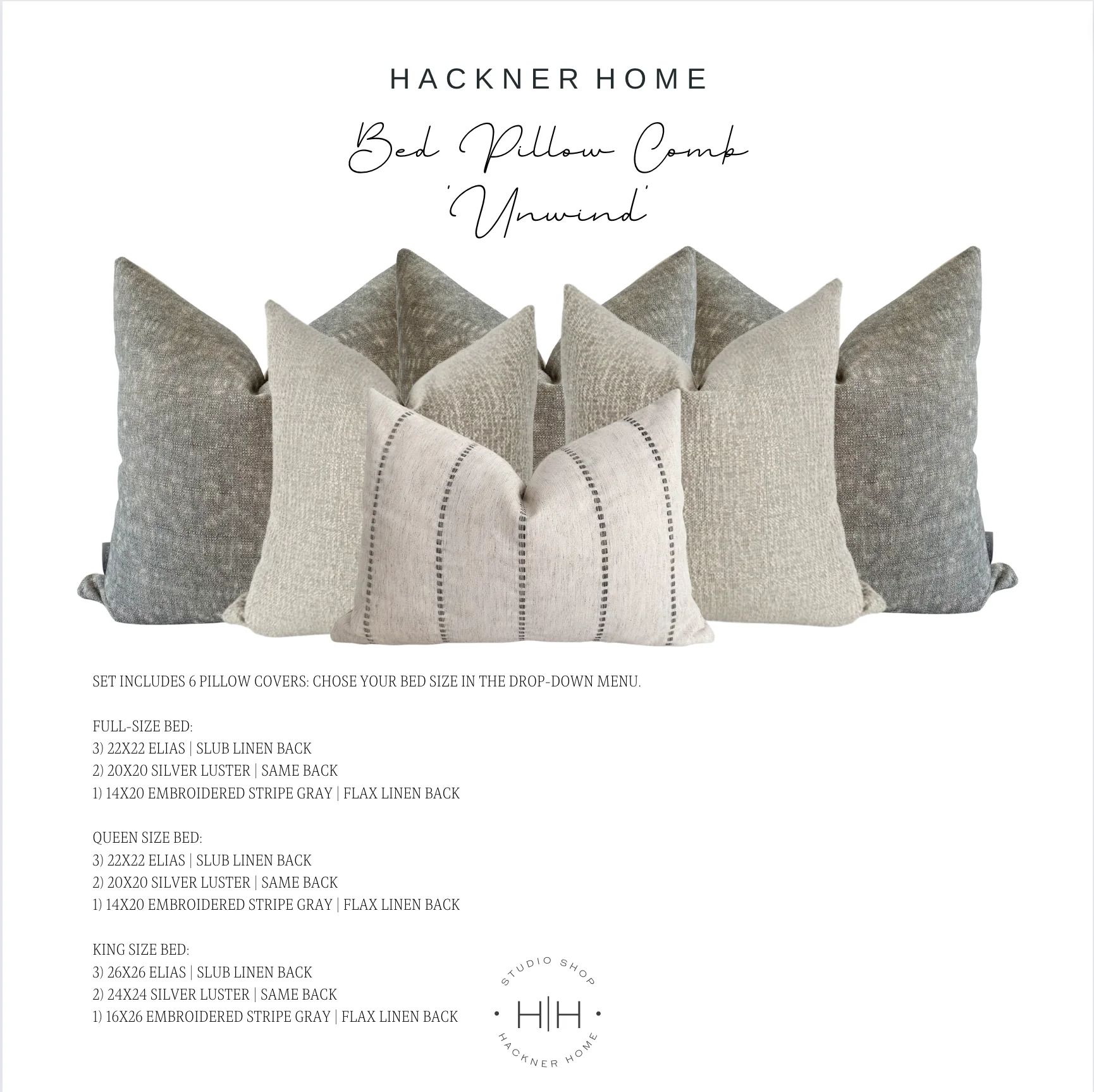 Bed Pillow Combo 'Unwind' | Hackner Home (US)