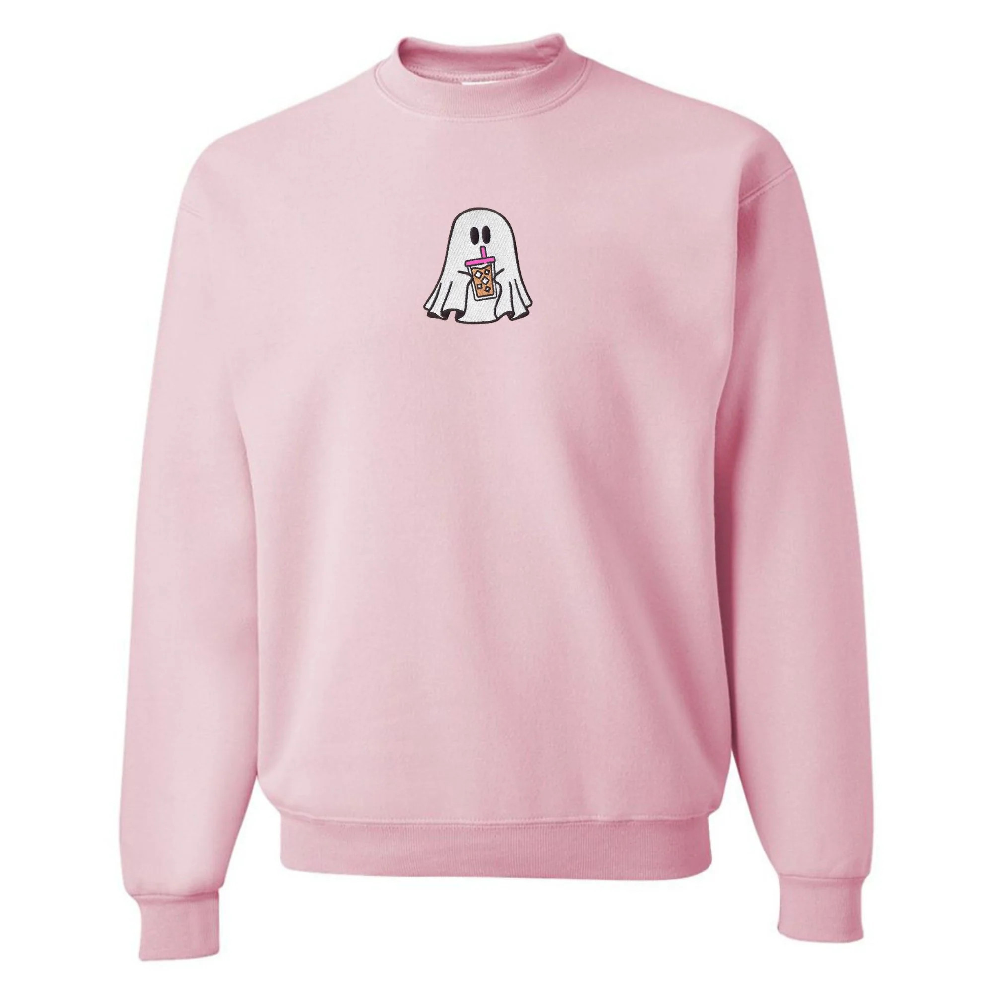 'Iced Coffee Ghost' Embroidered Crewneck Sweatshirt | United Monograms