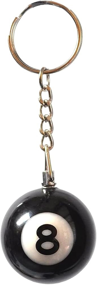 BeeSpring Large Size 8 Ball Keychain Creative Key Chain Diameter 1.26 In Pendant Decorative Keych... | Amazon (US)