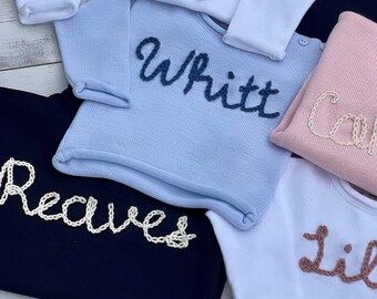 Hand Embroidered Name Sweater Sweater With Name Personalized | Etsy | Etsy (US)