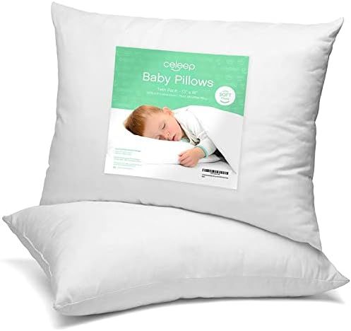 Toddler Pillow by Celeep (2 Pack) - 13"x18" - Toddler Bedding Baby Pillow for Crib & Bed - Small Kid | Amazon (US)