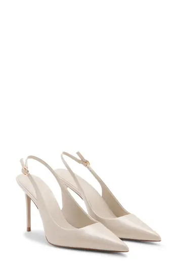MANGO Pointed Toe Slingback Pump in Ecru at Nordstrom Rack, Size 38 | Nordstrom Rack