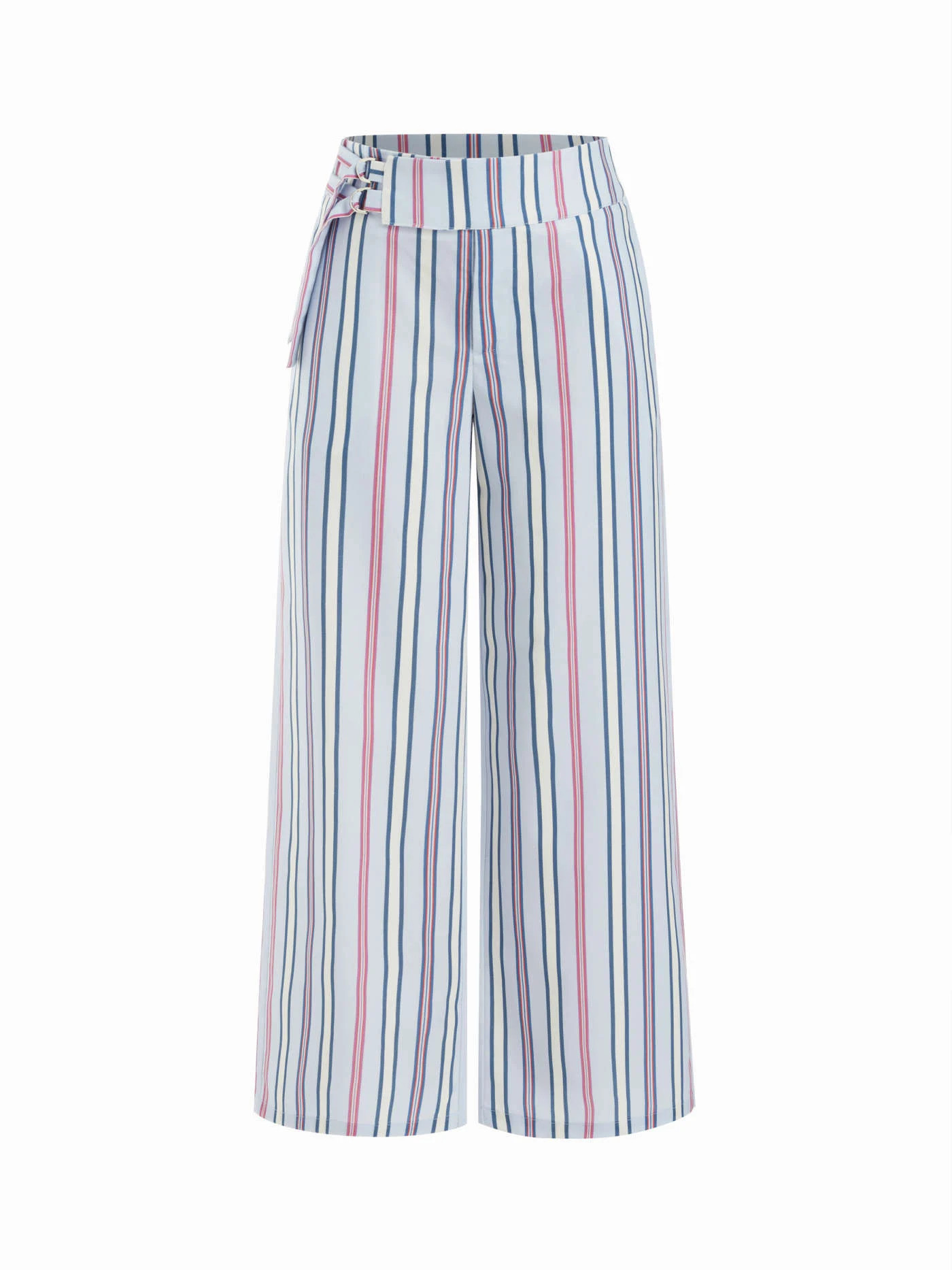 Cotton-blend Mid Rise Striped Cargo Barrel-leg Capri Trousers $47.90 | Cider