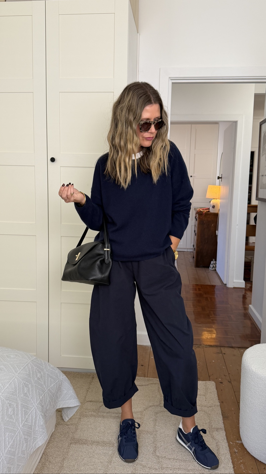 Keeping it simple in head to toe tonal.

Nothing overly exciting here, just an easy, everyday, simple to replicate look with one key formula… 

The basic white cropped tee + barrel leg pants + cashmere sweater + sneaker = my go to daily uniform

Wearing an 8 in the pants, medium in the tee and 10 in the sweater x

#LTKaustralia #LTKwinter #LTKstyletip
