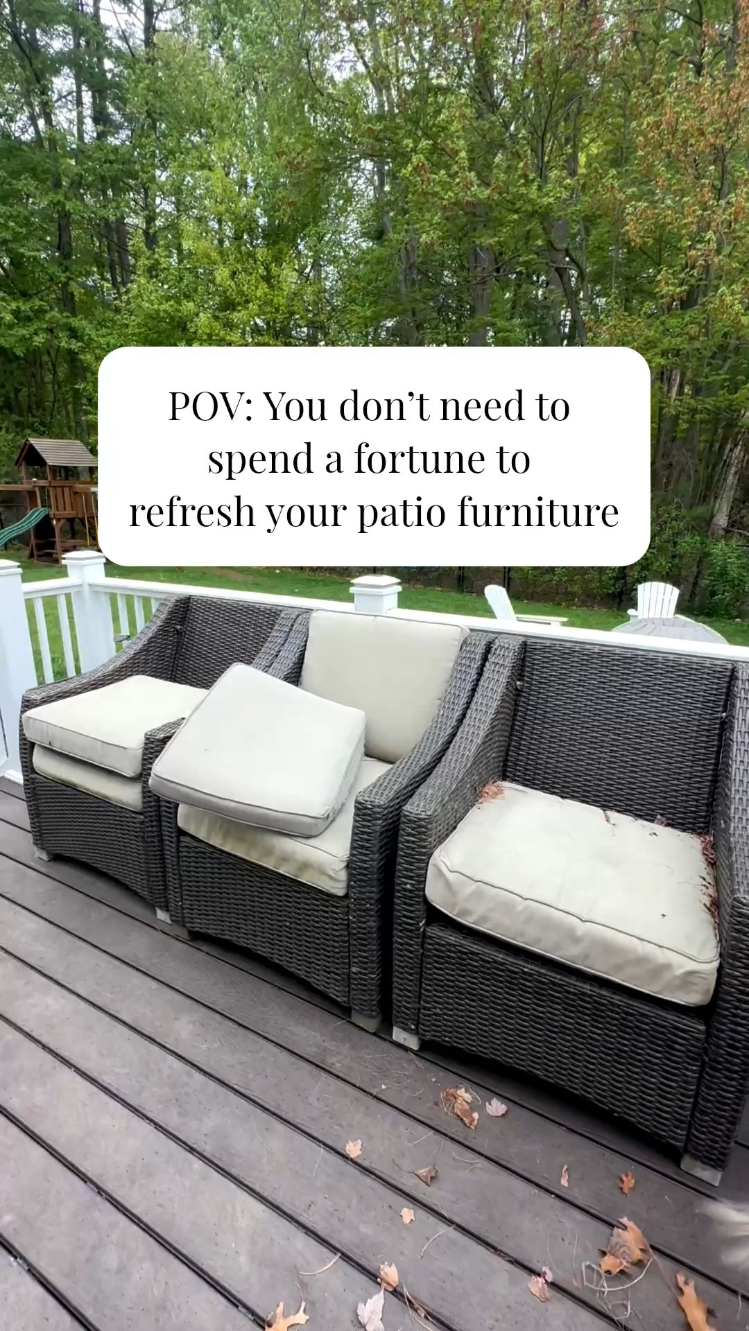 The cushions on my patio furniture had holes in them, but I really didn’t want to replace the whole set this year. So I grabbed new cushion covers instead and honestly it made SUCH a difference 😂 I already ordered another color for when I want to change it up 😁

Sharing the cushion covers I used  plus some patio furniture finds too, including our Polywood fire pit set because we use it constantly (you can see it in the background) 

Share this with someone refreshing their outdoor space
Follow me for daily finds + real life in between

patio furniture | patio refresh ideas | outdoor patio decor | budget friendly patio makeover | outdoor cushion covers | backyard patio ideas | summer outdoor living | cozy patio setup | outdoor furniture finds | patio inspiration

#PatioFurniture #PatioRefresh #OutdoorLiving #BackyardDecor

#LTKHome #LTKSeasonal #LTKSaleAlert