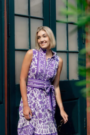 Sleeveless SUE SARTOR Flounce™| Purple Vintage Lily © 2023 | SUE SARTOR