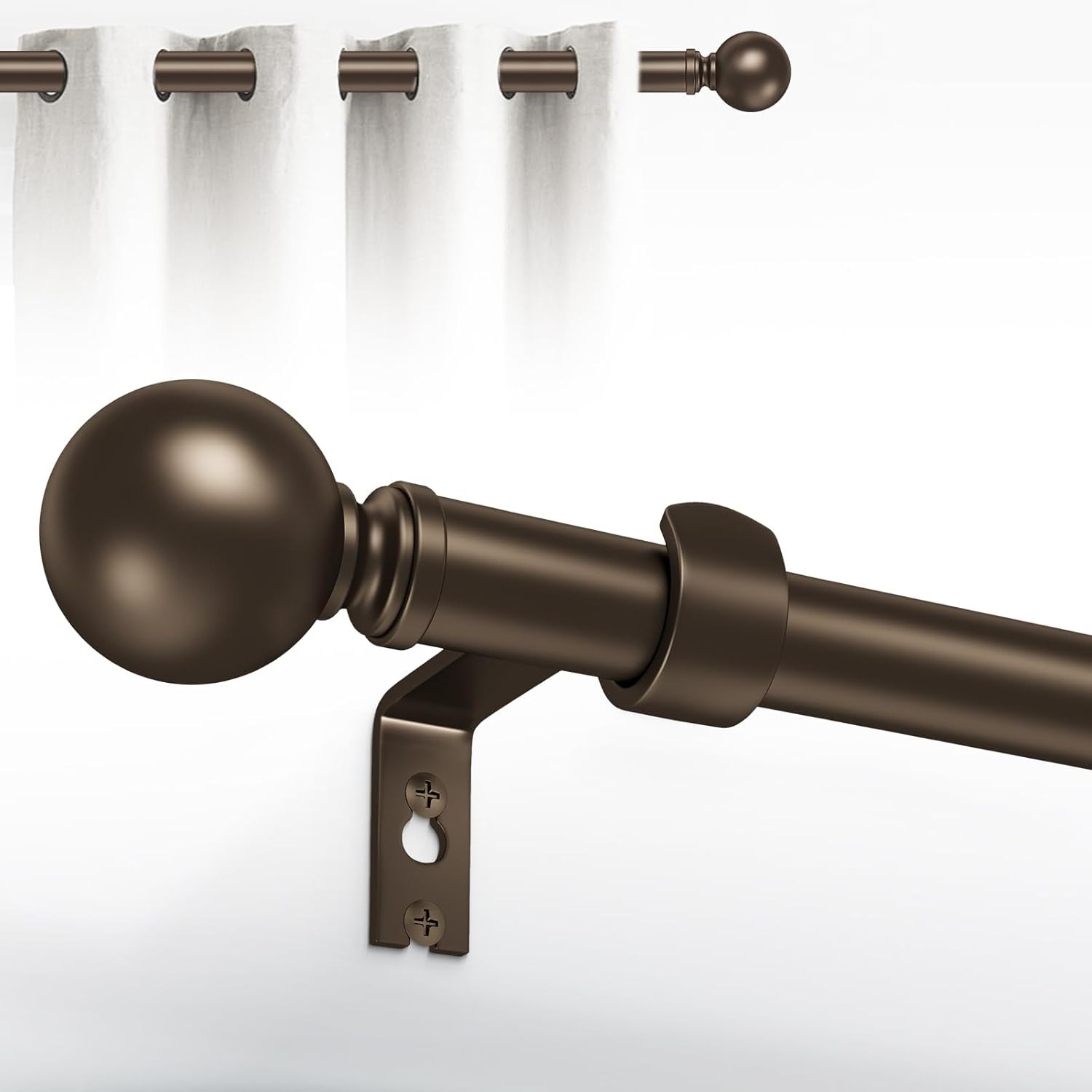 Hei!Dear Bronze Curtain Rods for window 20 to 40 Inches(1.67-3.33 Feet), Adjustable 5/8 inch, Hea... | Amazon (US)