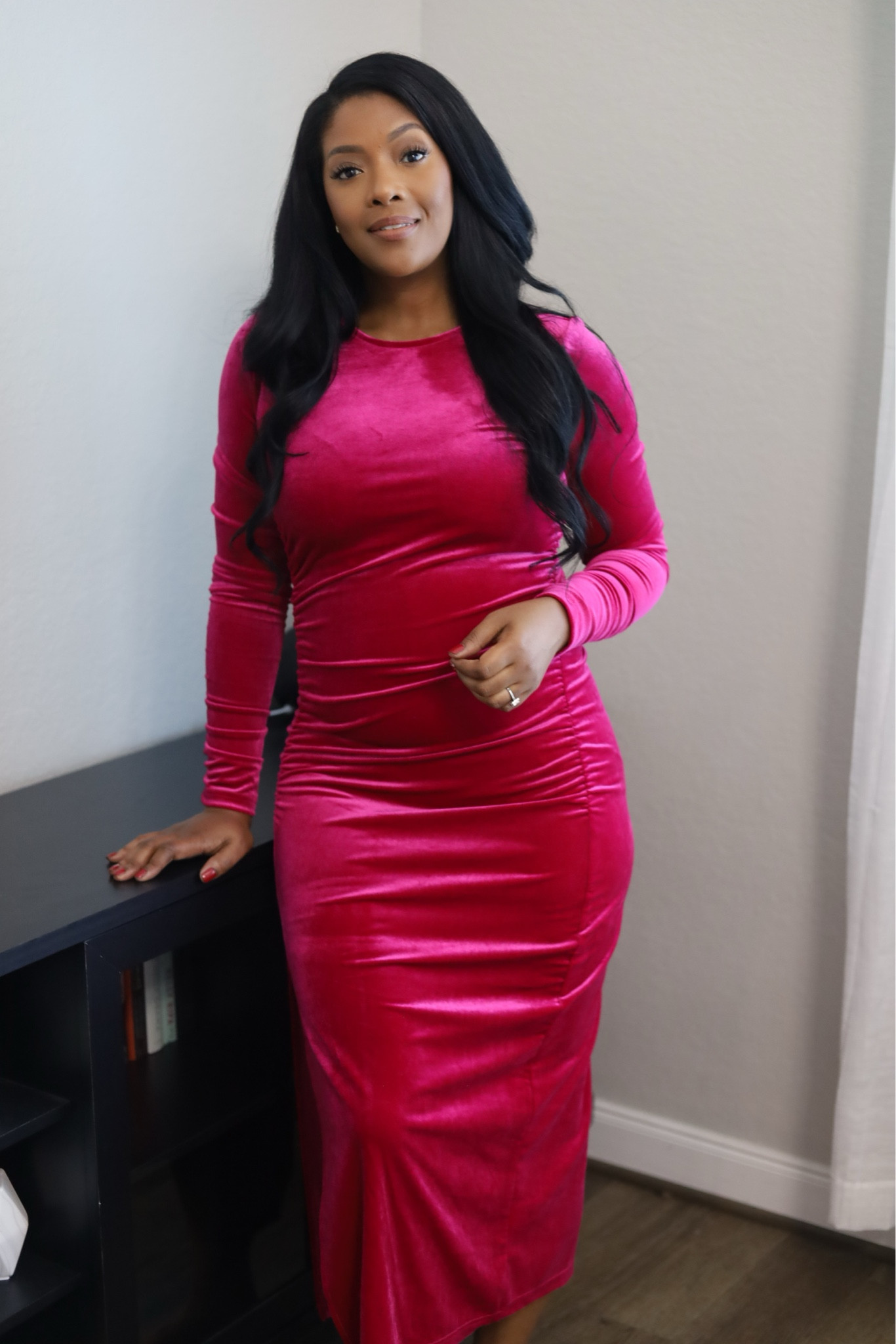 This gorgeous velvet Sam Edelman midi dress is perfect for your next holiday party! 

#LTKHoliday #LTKCyberWeek #LTKParties