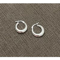 sterling Silver Puffy Hoop Earrings - Chunky-Lightweight-Cute Daily Wear | Etsy (US)