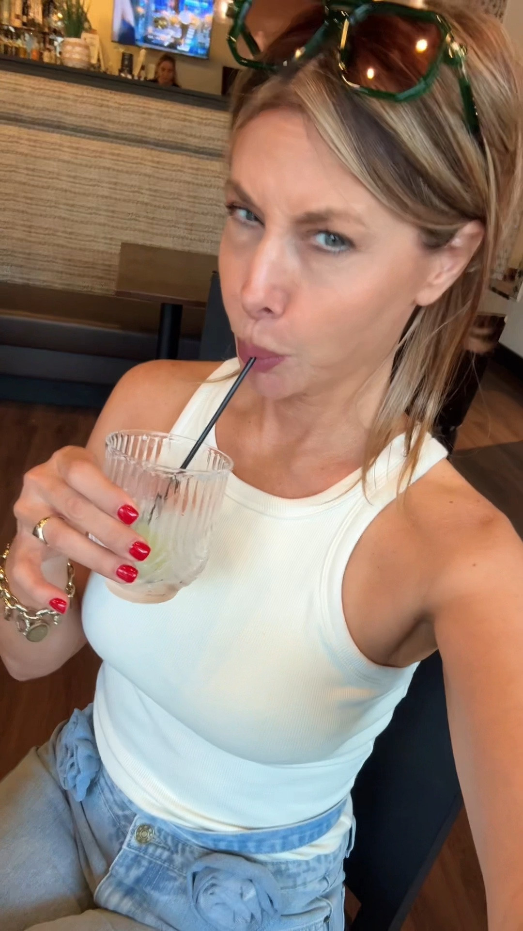 City Vacation outfit for the day! OOTD! Jeans true to size ! The best bag and frosting! Charm bracelet for the bag! ‼️top in cream white in medium with built in bra. Small in jeans 

#LTKItBag #LTKTravel #LTKStyleTip