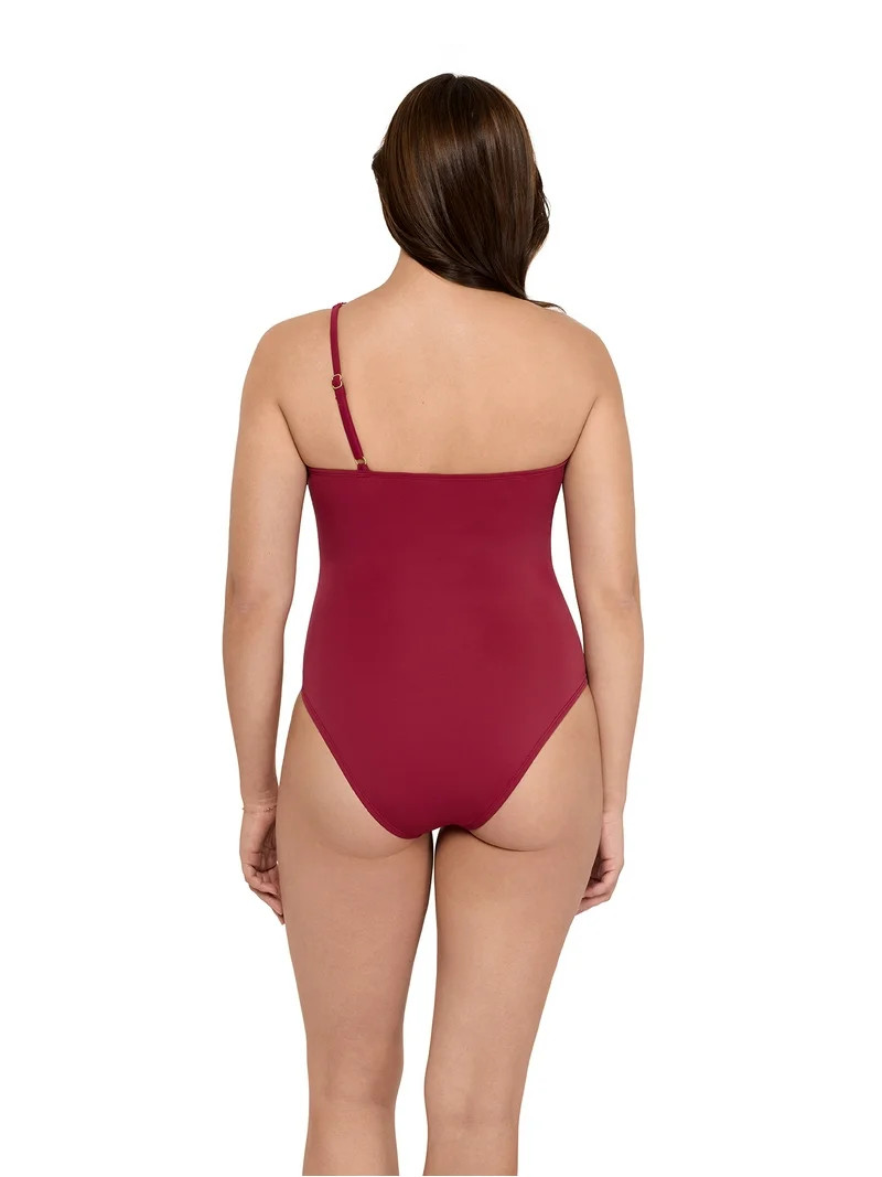 Sofia by Sofia Vergara Women's and Women's Plus One Shoulder One-Piece Swimsuit, Sizes XS-2X | Walmart (US)