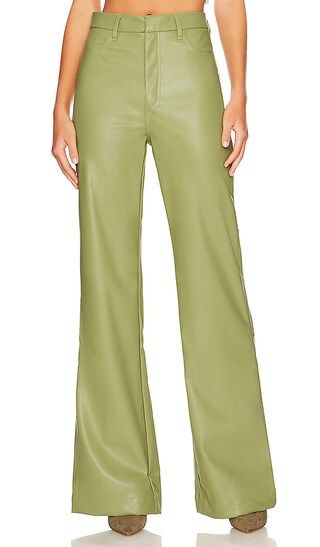 Tribeca Faux Leather Flare Pants in Sage | Revolve Clothing (Global)