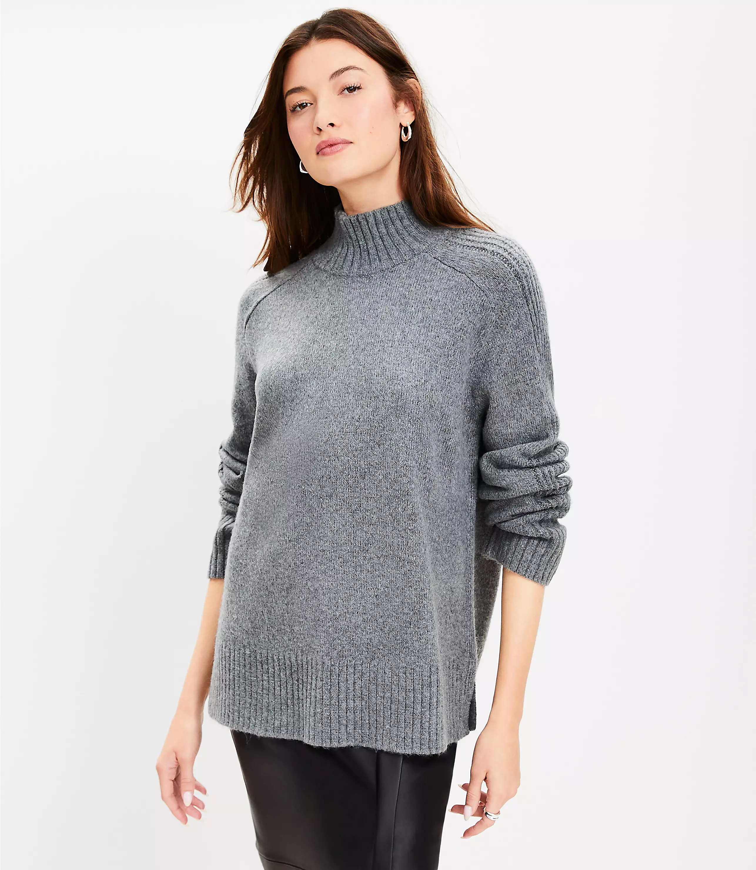 Slouchy Turtleneck Tunic Sweater | LOFT