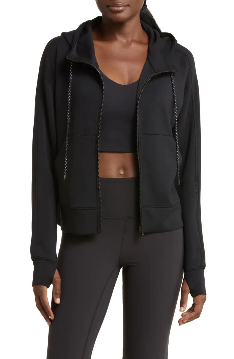 Intention Boxy Modal Blend Zip-Up Hoodie | Nordstrom