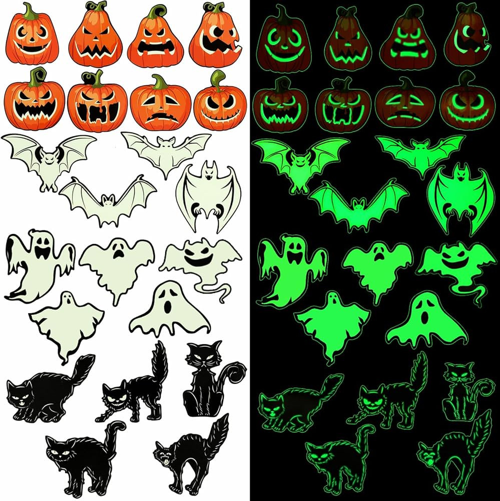 Halloween Magnetic Decorations Stickers, JULMELON 22pcs Pumpkin Bat Car Magnets Decorations Acces... | Amazon (US)
