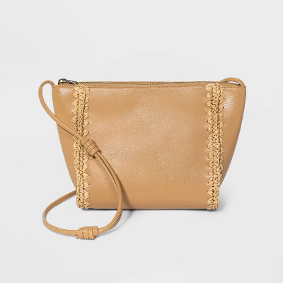 Straw Crossbody Bag with Side Stitching - Universal Thread™ Natural | Target