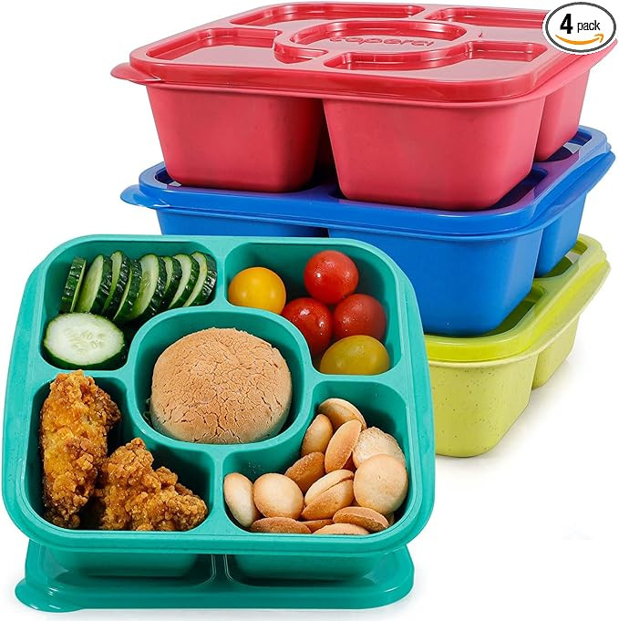Caperci Original Bento Snack Box Containers - Reusable 5-Compartment Lunchable Food Storage Conta... | Amazon (US)