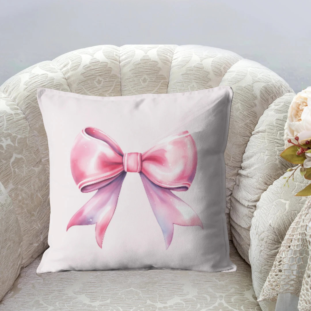 Coquette Pink Dorm Decor for Pink Room Preppy Aesthetic Coquette Bow Pillow Pink Bows Pink Throw ... | Etsy (US)