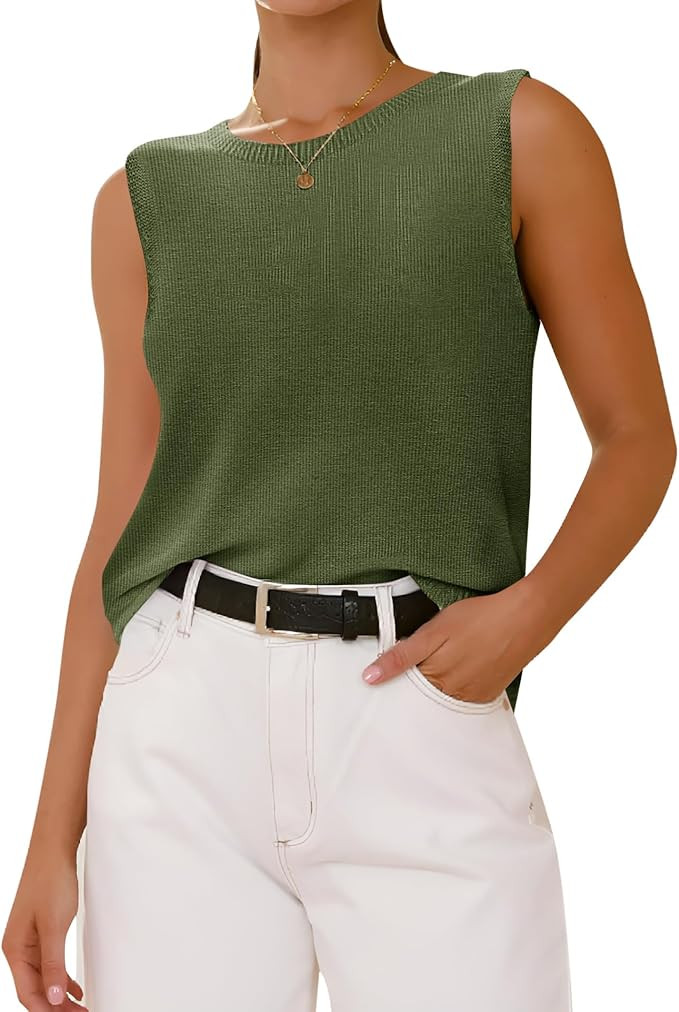 Imily Bela Womens Summer Sweater Vest Casual Crew Neck Knit Sleeveless Sweater Trendy Pullover Ta... | Amazon (US)