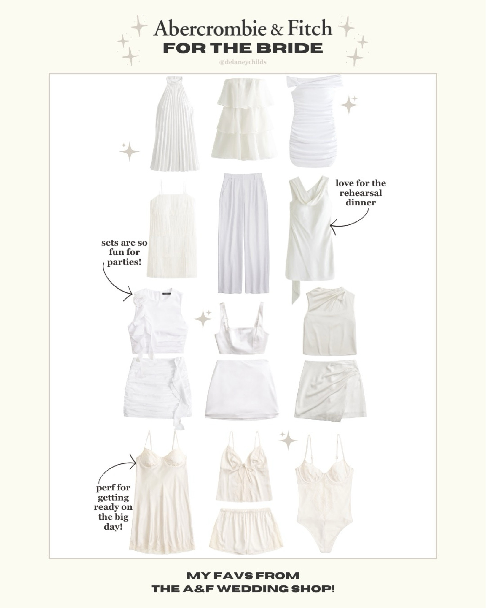 love these new pieces from @abercrombie Wedding Shop for the bride #ad 🥂✨🤍

Abercrombie is 20% off sitewide! 💍
Access the exclusive code “AFLTK” within the LTK creator app. The LTK Spring Sale is March 8th-11th! 

#LTKwedding #LTKSpringSale #LTKfindsunder100