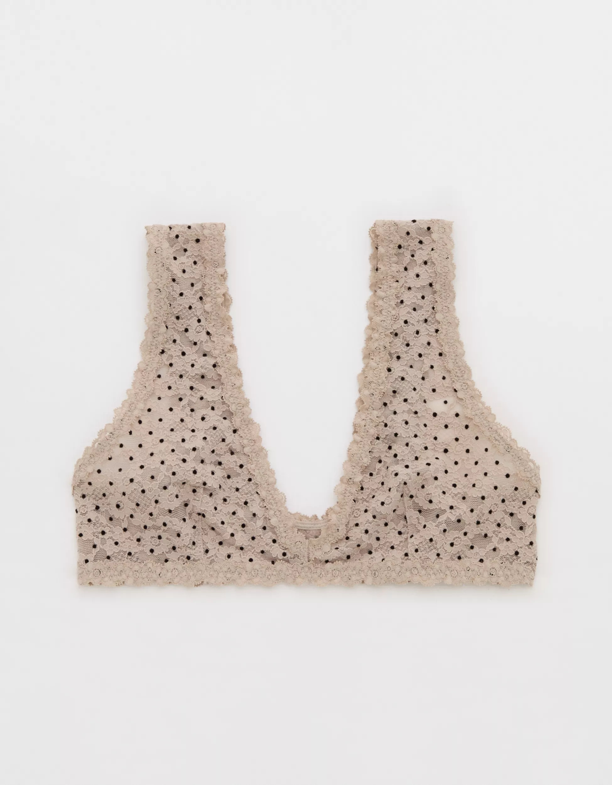 Show Off Flocked Vintage Lace Plunge Bralette | Aerie