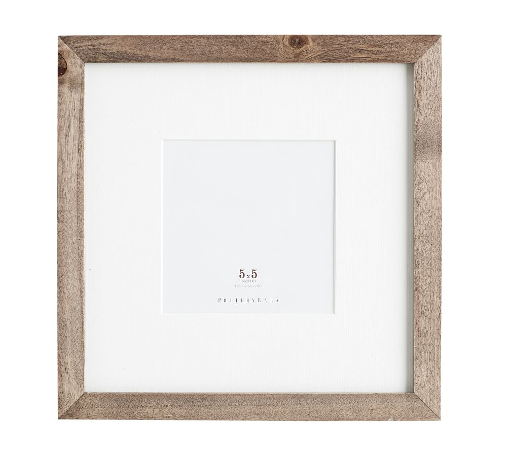 Wood Gallery Single Opening Frame - 5x5 (10x10 overall) - Gray | Pottery Barn (US)