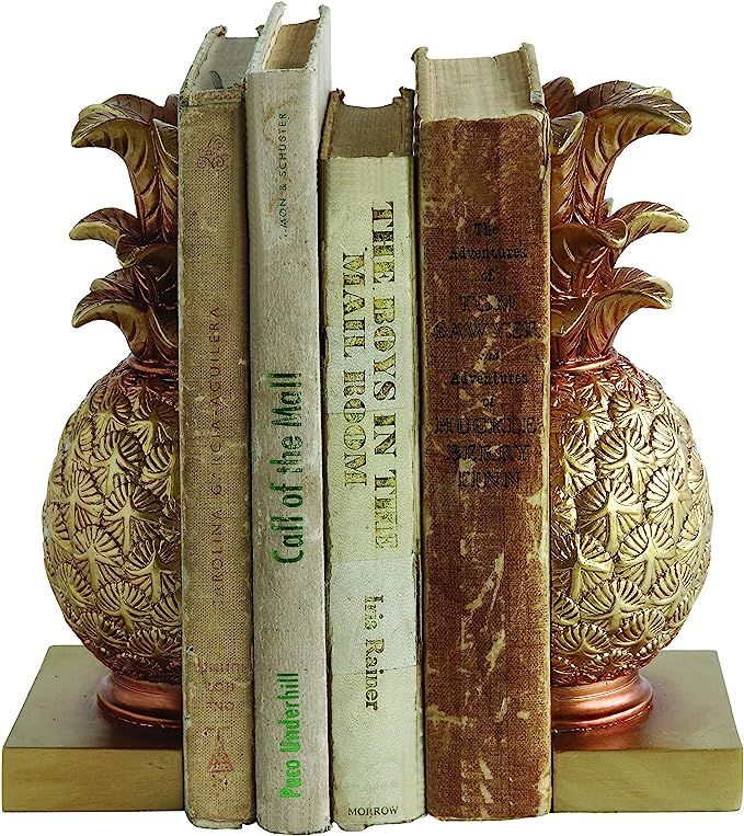 Creative Co-op DA7076 Pineapple Shaped Gold Resin Bookends (Set of 2 Pieces) | Amazon (US)