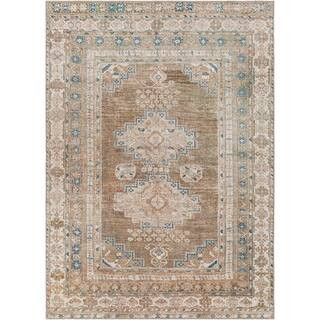 Artistic Weavers Churchill Brown/Navy 7 ft. x 9 ft. Indoor Machine-Washable Area Rug S00161051229... | The Home Depot