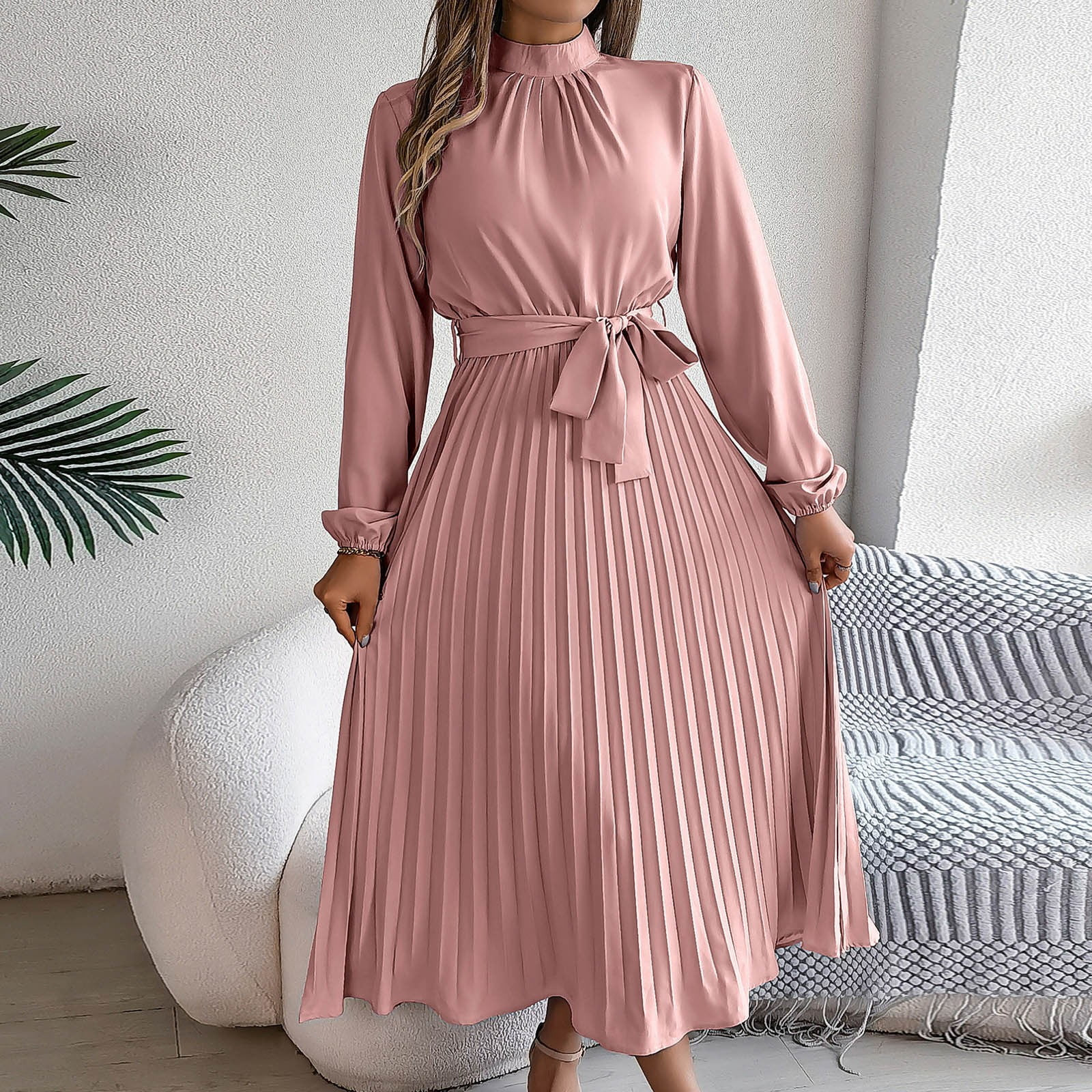 UPPADA Womens Fall Wedding Guest Dress Solid Long Sleeves Maxi Dress Elegant Evening Party Specia... | Walmart (US)