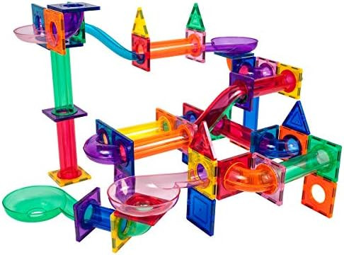 PicassoTiles Marble Run 100 Piece Magnetic Tile Race Track Toy Play Set STEM Building & Learning ... | Amazon (US)